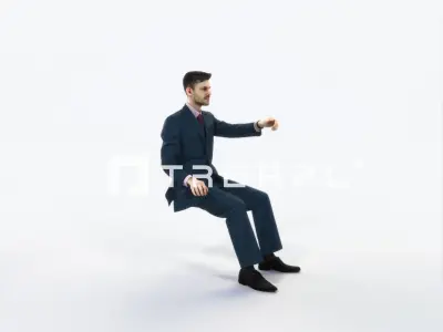 Posture 20J Driver Driving Sitting Elegant Business Man Low-poly 3D model