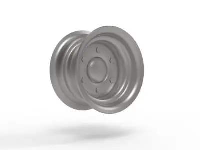 Wheel 3D model tire Low-poly 3D model