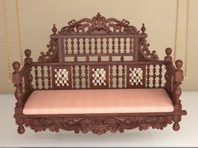 Wooden Swing 3D model