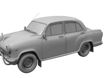 ambassador car detail 3d model 3D model