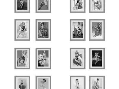 Black-White Pictures Women Free 3D model