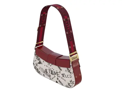 Dior Street Chic Bag Red Print 3D model