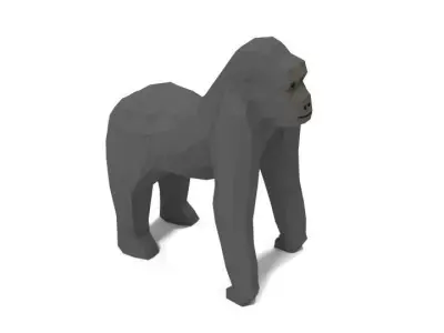 Low Poly Cartoon Gorilla Low-poly 3D model