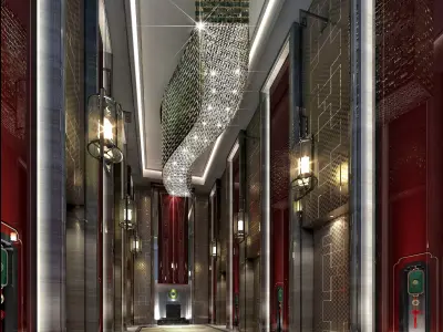 hotel lift lobby 3D model