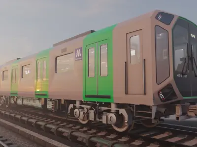 Osaka metro train 400 series 3D model