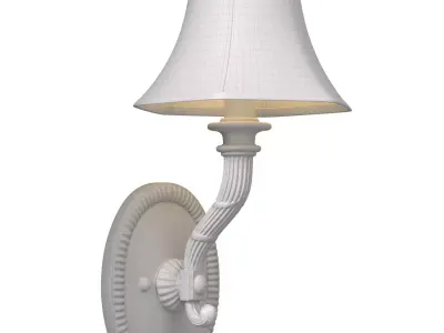 Antique Classic brass sconce Wall lamp with fabric shade 3D model