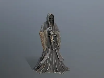 Dark statue Low-poly 3D model