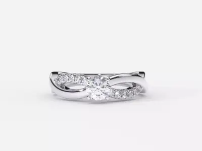 ZDR0216 diamond engagement ring gold 3D print model