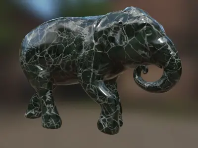 Elephant  Lo Poly model Cute Elephant Decor Statue Low-poly 3D model