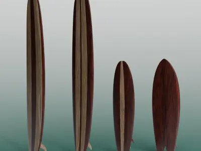 3D Asset - Surfboards Low-poly 3D model
