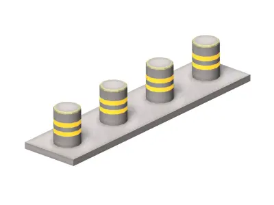 Car metal barrier Low-poly 3D model