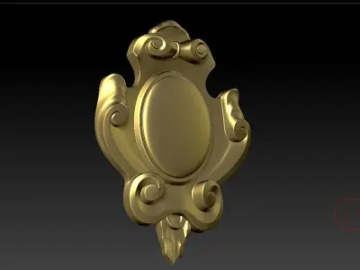 pattern CNC gold-plated sculpted wooden frame pattern 3D model  3D model