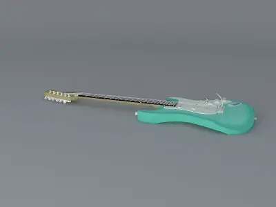 70s greenburst Fender stratocasterguitar Free 3D model