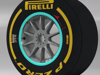 W06 Soft front tyre Low-poly 3D model