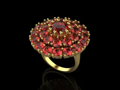 Ring with stones N24 3D print model