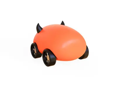 Cartoon Devil Car Cute  Low-poly 3D model