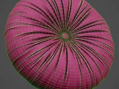 round pink pillow PBR 3D model