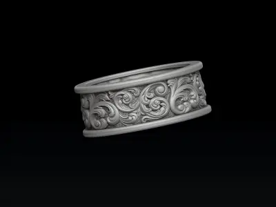 Ornamental Baroque Ring 3D print model