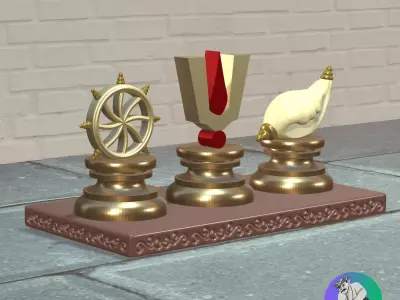 Tirupati Balaji Venkateshwara Swamy Shankh Tilak Chakra Emblem 3D print model