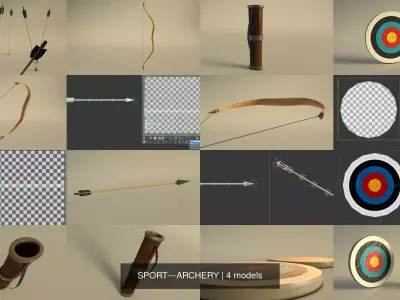 SPORT---ARCHERY wooden pen 3D Model Pack
