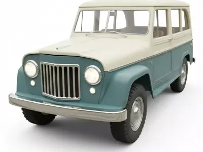 Vintage Utility Wagon Low-poly 3D model