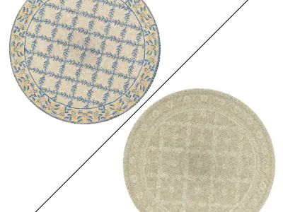 Round Rug Set 169 3D model