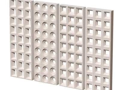 Brick Roster partitions wall 03 Low-poly 3D model