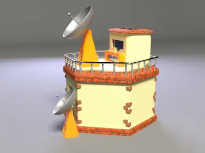 Scifi stylized headquarters 3D model