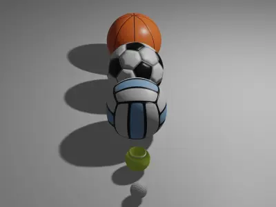 Sports Balls 3D model