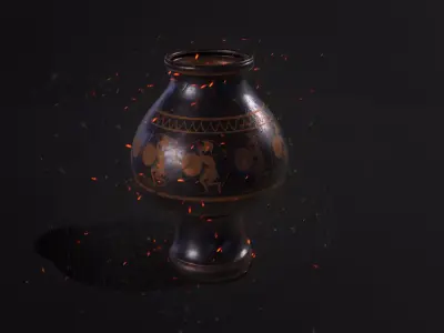Vase in Greek mythology stylized Low-poly 3D model