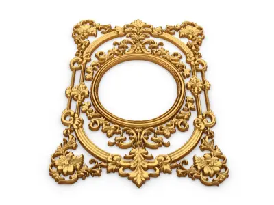 Plaster decorative frame ornament 15 3D model