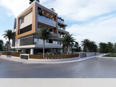 ELE18 modern apartment building on corner of street 3D model
