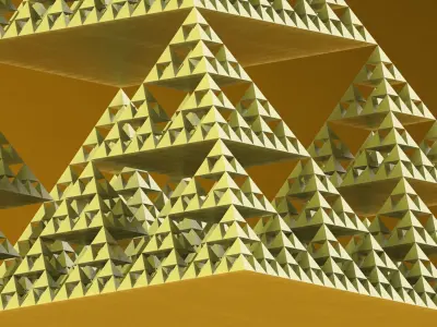 Sacred Geometry Fractal Pyramid Structure Low-poly 3D model