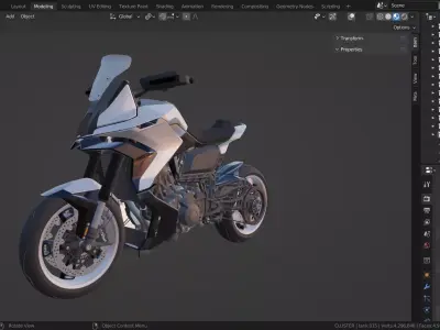 hybrid crossover motorcycle  3D model
