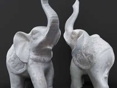 Indian elephant made of stone 3D model