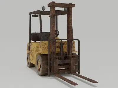 Old Forklift Low-poly 3D model
