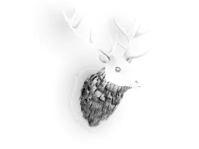 Deer head decorative wall decoration display collection 3D model