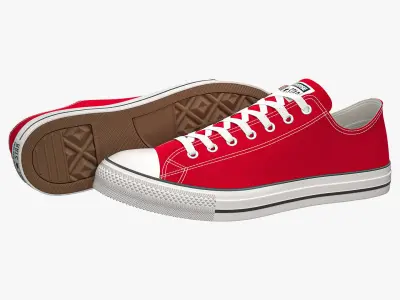 Chuck Taylor All Star Classic Low Top Red 3D model
