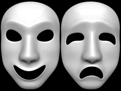 Mask Comedy Drama 3D model