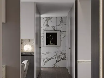 Modern living room dining room interior scenes  194 3D model