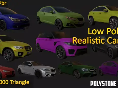 Low Poly Realistic Car Pack Low-poly 3D model