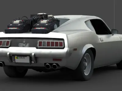 White Vintage Muscle Car 3D Model  High-Quality Free low-poly 3D model
