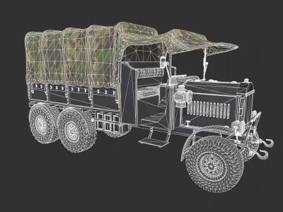 Vintage Utility Truck Low-poly 3D model