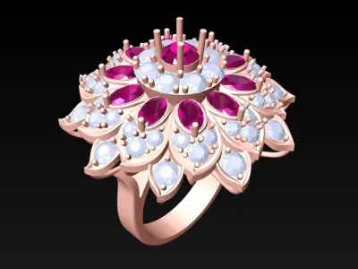 Diamond Ring - Womens Rings - N3659 3D print model