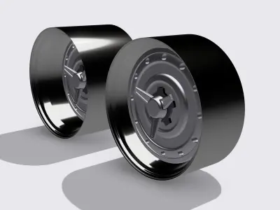 20inch Billet Drilled Steel Wheels with Spinner 2x Offsets 3D print model