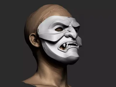 Kabuto Japanese Hannya Mask Oni Mask Samurai Mask 3D print model 3D print model