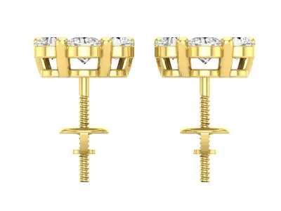AV 686 Diamond cluster earrings for woman 3D print model