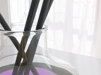 Reed Diffuser - Glass bottle with wooden sticks Free 3D model