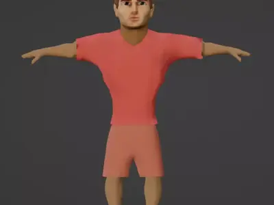 Football player three Low-poly 3D model