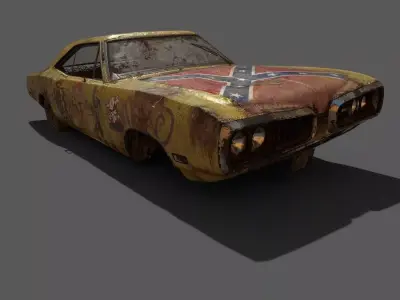Post apocalyptic car Free 3D model